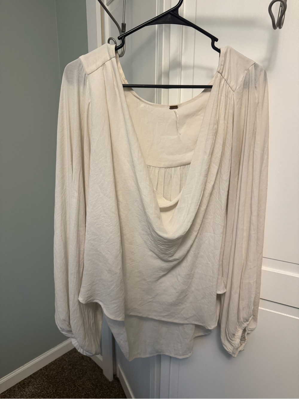 Free People Cream Drape Front Women's Top